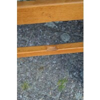 thumb-Set van 4 landelijke houten Hollandse stoelen met geblokte bouclé bekleding-8