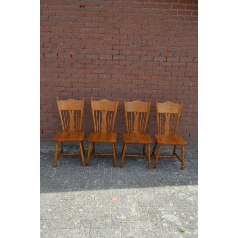 4 eiken vintage keukenstoelen van Meeuwis Karmo-2