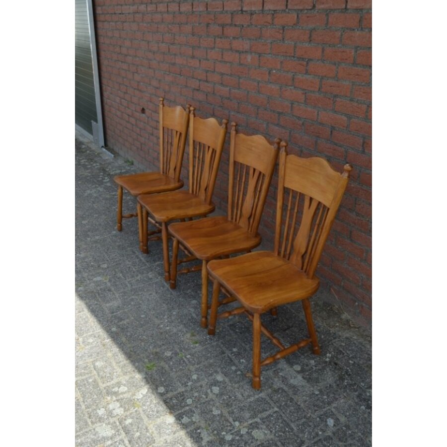 Set van 4 eiken vintage keukenstoelen van Meeuwis Karaktermeubelen Oirschot uit de jaren 60-4
