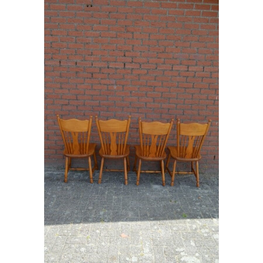 Set van 4 eiken vintage keukenstoelen van Meeuwis Karaktermeubelen Oirschot uit de jaren 60-7