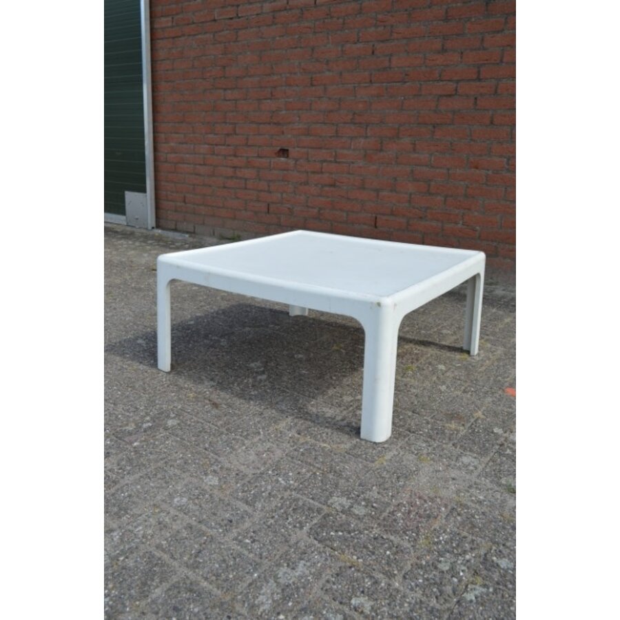 Retro DDR bijzettafel van wit kunststof Variopur-1