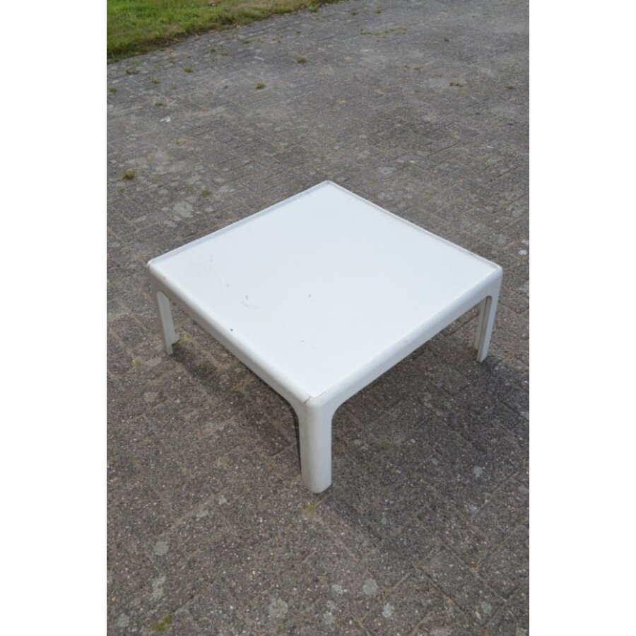 Retro DDR bijzettafel van wit kunststof Variopur-4