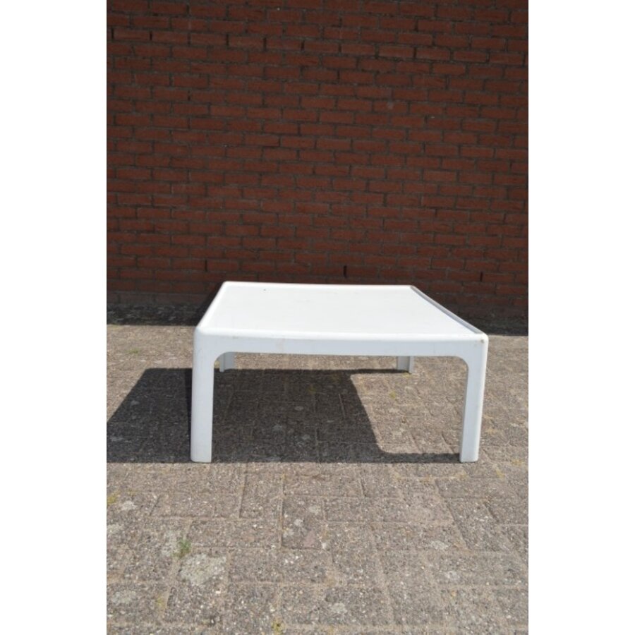 Retro DDR bijzettafel van wit kunststof Variopur-7