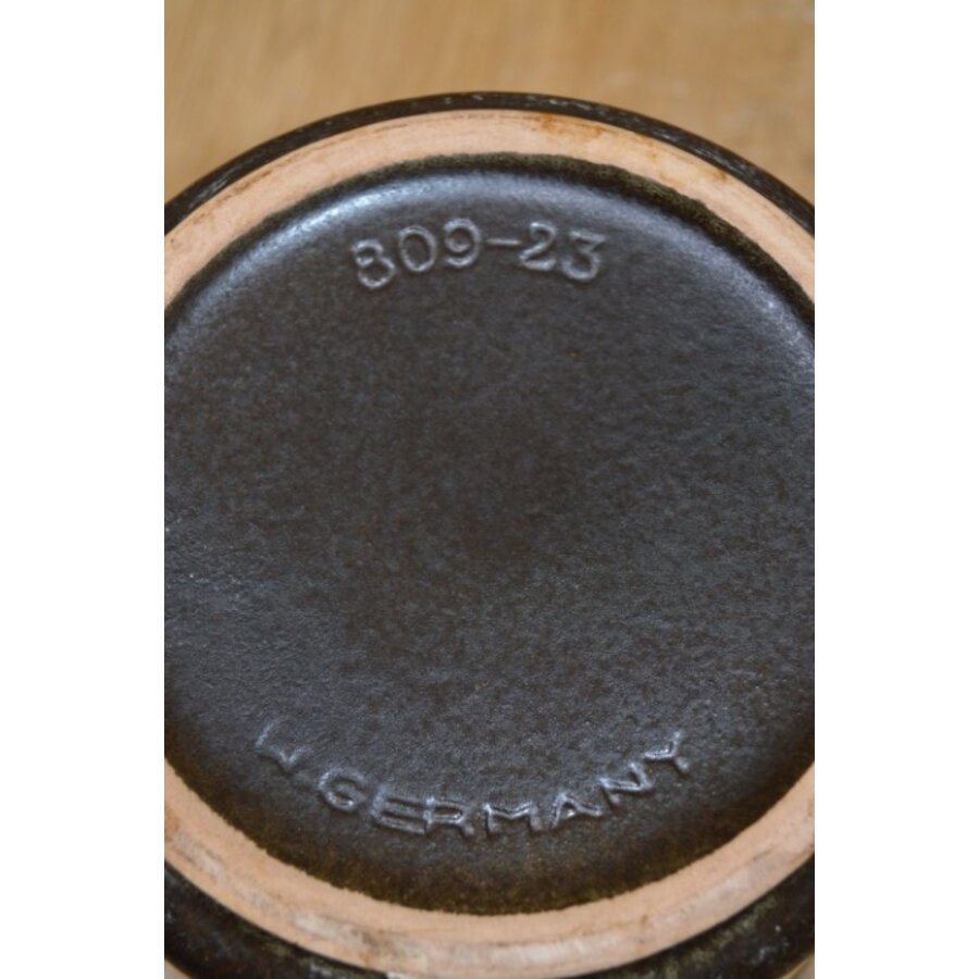 Vintage keramische zuil met pot – West-Duits aardewerk van Wegmann-4