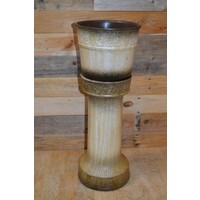 thumb-Vintage keramische zuil met pot – West-Duits aardewerk van Wegmann-7