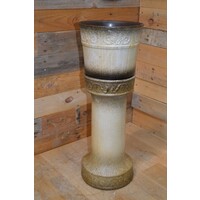 thumb-Vintage keramische zuil met pot – West-Duits aardewerk van Wegmann-8