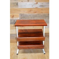 thumb-Mid-century lectuurtafel teak met wit buisframe jaren 60–70-2