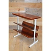 LoodsVol, Tweedehands Mid-century lectuurtafel teak met wit buisframe jaren 60–70
