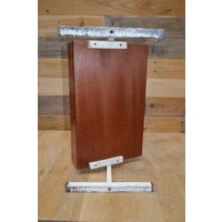 thumb-Retro mid-century lectuurtafel met teakhouten blad en metalen frame-7
