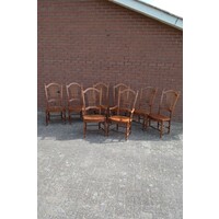 Set van 8 Provençaalse stoelen – eind 20e eeuw – met korenaar in rugleuning