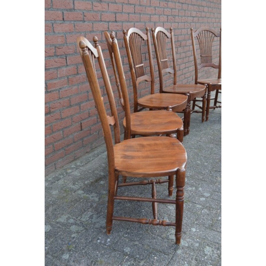 Set van 8 Provençaalse stoelen – eind 20e eeuw – met korenaar in rugleuning-3