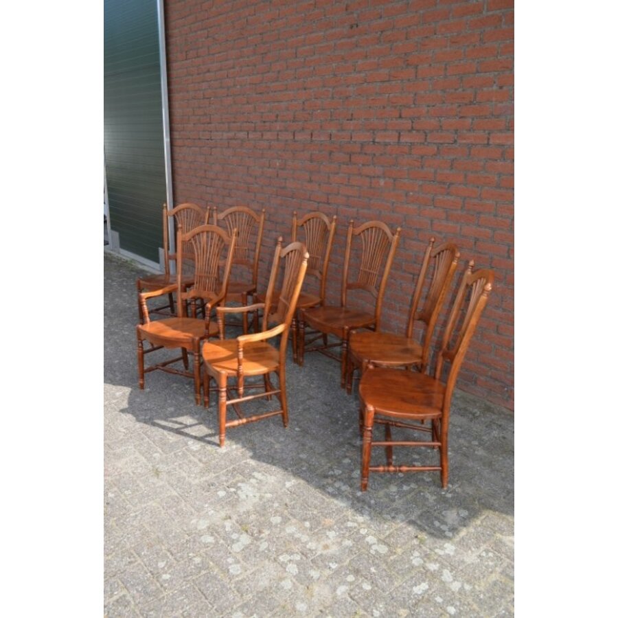 Set van 8 Provençaalse stoelen – eind 20e eeuw – met korenaar in rugleuning-5