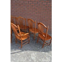 thumb-Set van 8 Provençaalse stoelen – eind 20e eeuw – met korenaar in rugleuning-9