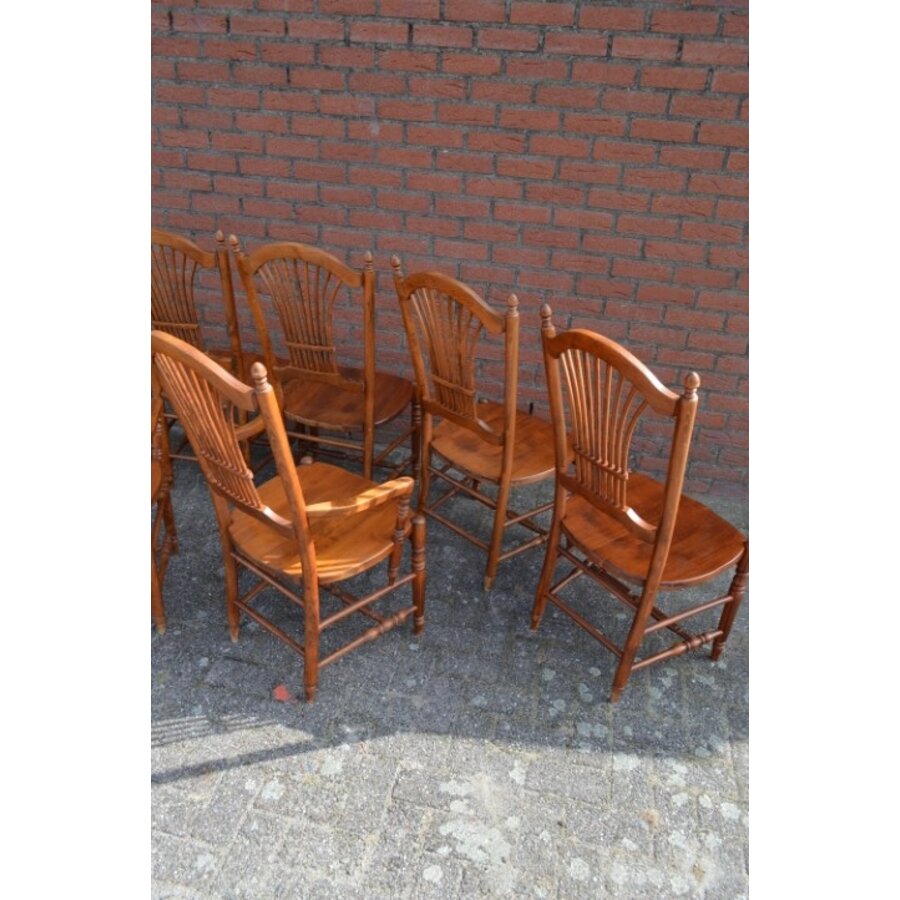 Set van 8 Provençaalse stoelen – eind 20e eeuw – met korenaar in rugleuning-9