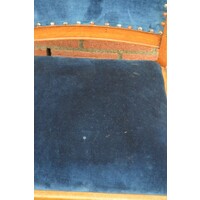 thumb-6 vintage eiken stoelen met blauw velours zitting en rugleuning-8