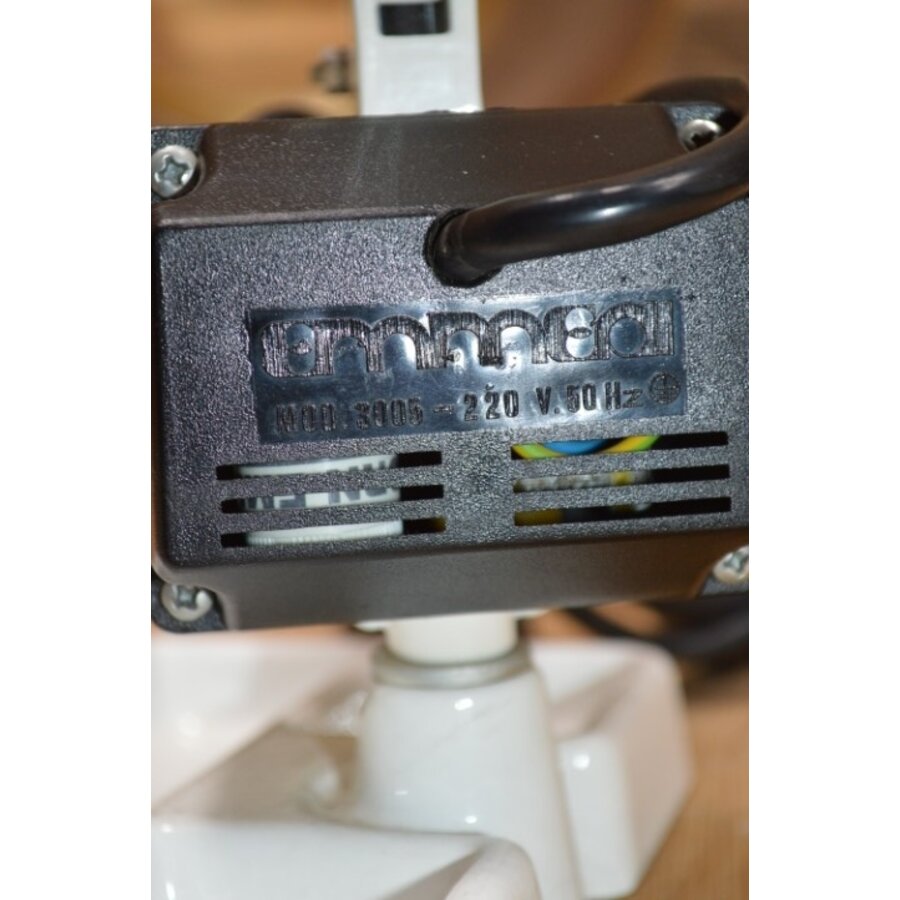 Vintage loeplamp Emmea 3005 met verstelbare arm, vergrootglas en geëmailleerde poot-9