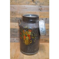 thumb-Aluminium melkbus vintage met bloemmotieven – 25 liter – nr. 406-1