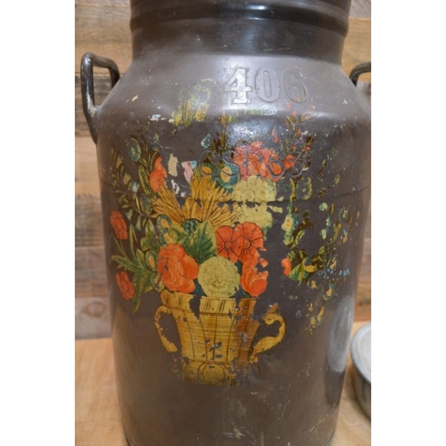 Karaktervolle Aluminium Melkbus 25 Liter met Decoratie-4