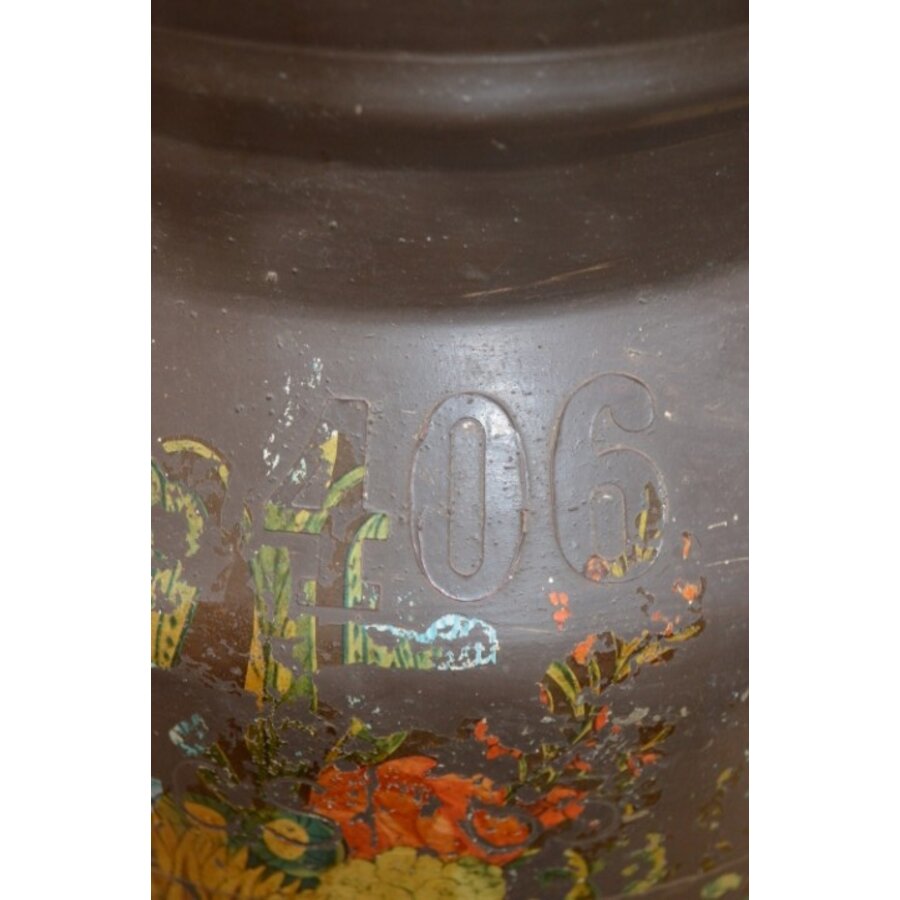 Aluminium melkbus vintage met bloemmotieven – 25 liter – nr. 406-5