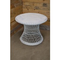 thumb-Ronde rotan salontafel, wit gespoten, tweedehands-4