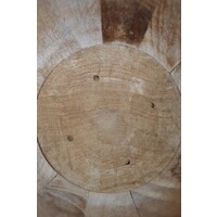 thumb-Antieke houten kaaskop kaasmal met lepel en deksel-3