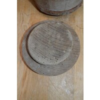 thumb-Antieke houten kaaskop kaasmal met lepel en deksel-4