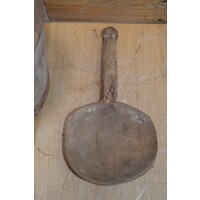 thumb-Antieke houten kaaskop kaasmal met lepel en deksel-5