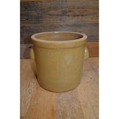 Vintage aardenwerk pot met oren 