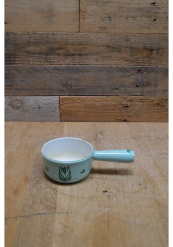 Vintage Dru Holland geëmailleerde steelpan met tulpdecor 