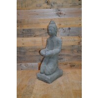 thumb-Betonnen beeld Shiva in knielende houding met bakje – Gestileerd en decoratief-2