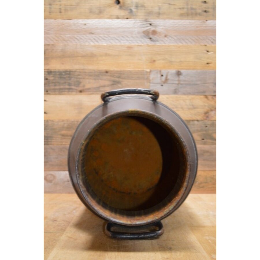 Oude metalen melkbus handbeschilderd – Boerderij en lindeboom, decoratief en nostalgisch-6