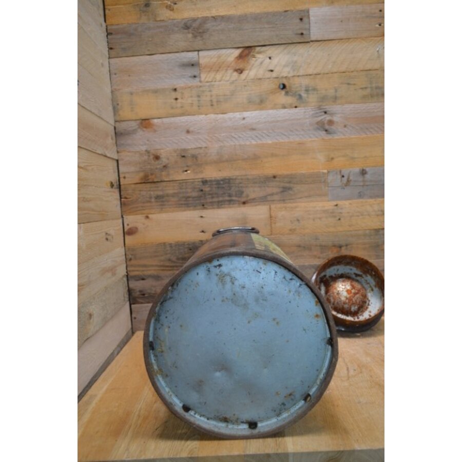 Oude metalen melkbus handbeschilderd – Boerderij en lindeboom, decoratief en nostalgisch-9