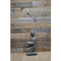 thumb-Betonnen beeld van Shiva in knielende houding met bakje – klein model-3