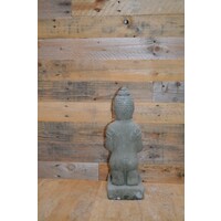 thumb-Betonnen beeld van Shiva in knielende houding met bakje – klein model-4