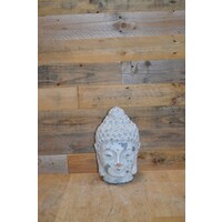 thumb-Terra cotta hoofd Shiva – Wit geschilderd, tweedehands decoratie voor binnen en buiten-1