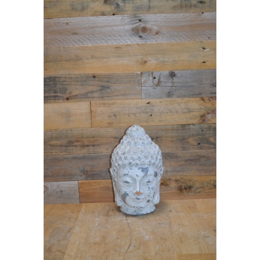 Terra cotta hoofd Shiva – Wit geschilderd, tweedehands decoratie voor binnen en buiten-1