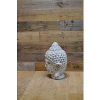 thumb-Terra cotta hoofd Shiva – Wit geschilderd, tweedehands decoratie voor binnen en buiten-3