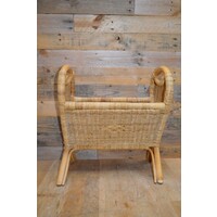 thumb-Retro rotan lectuurmand – Vintage tijdschriftenrek met handgrepen-3