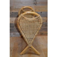 thumb-Retro rotan lectuurmand – Vintage tijdschriftenrek met handgrepen-4