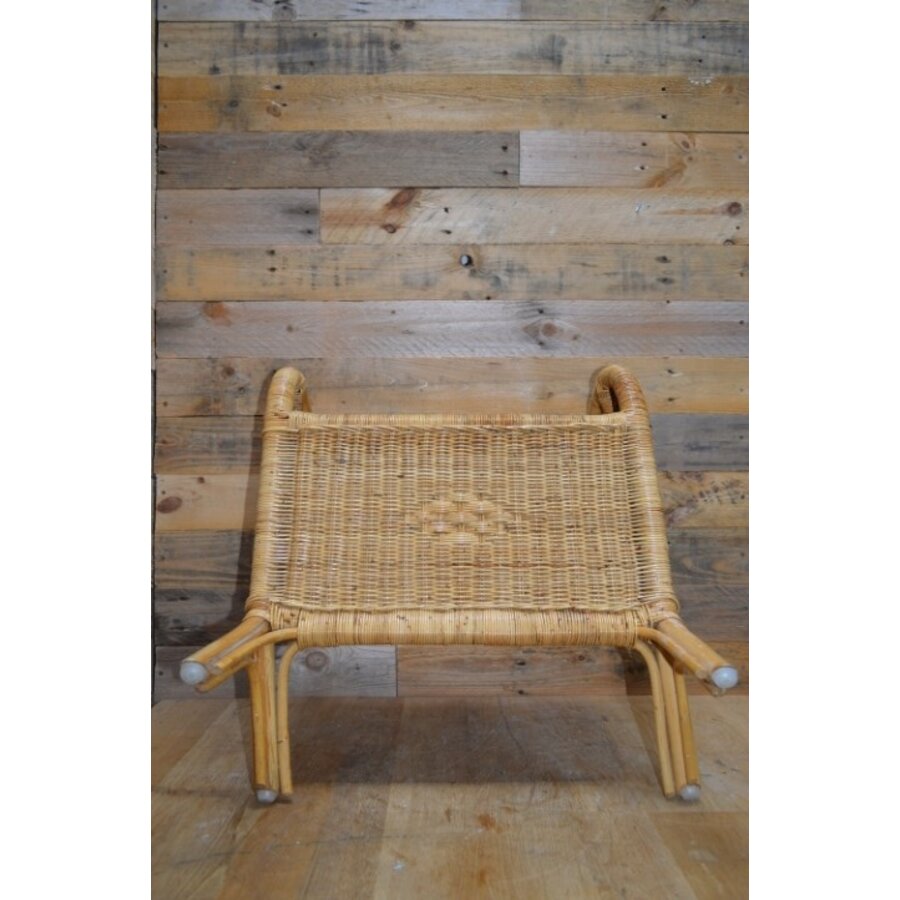 Retro rotan lectuurmand – Vintage tijdschriftenrek met handgrepen-6