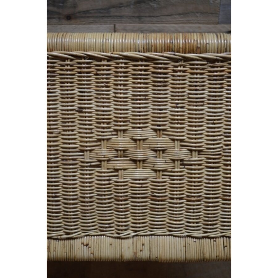 Retro rotan lectuurmand – Vintage tijdschriftenrek met handgrepen-7