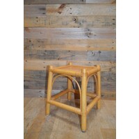 thumb-Vintage tafeltje met bamboe frame en houten blad-3