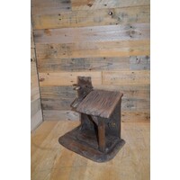 thumb-Volkskunst houten kerststal uit 1960 met plek voor beelden van 15 cm-2