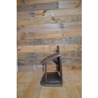 thumb-Volkskunst houten kerststal uit 1960 met plek voor beelden van 15 cm-3