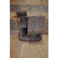 thumb-Volkskunst houten kerststal uit 1960 met plek voor beelden van 15 cm-6