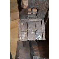 thumb-Volkskunst houten kerststal uit 1960 met plek voor beelden van 15 cm-8