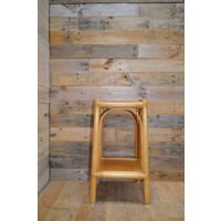 thumb-Vintage rotan tafeltje met houten blad en gelakte afwerking-3