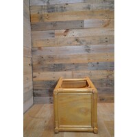 thumb-Vintage rotan tafeltje met houten blad en gelakte afwerking-4