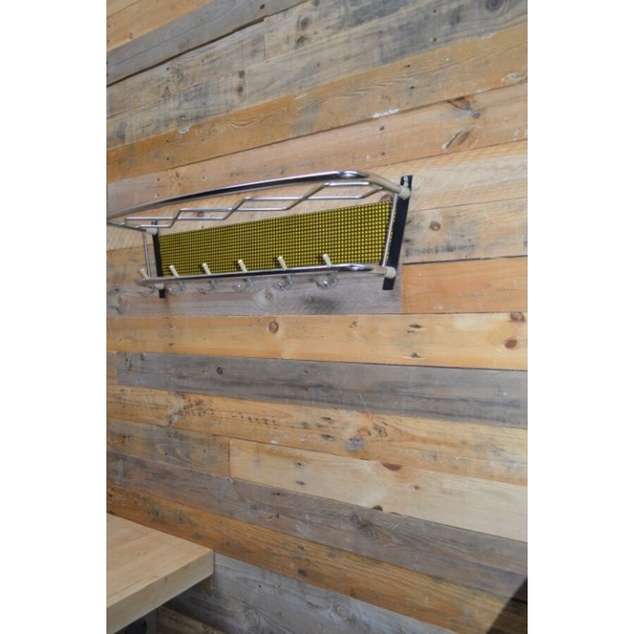 Vintage Pilastro wandkapstok uit de jaren 50 met 6 dubbele haken-3