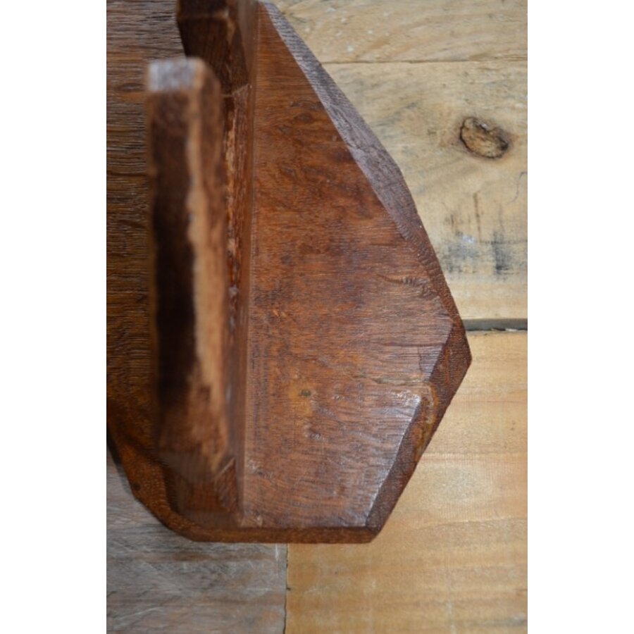 Boeren wandkapstok met houten haken uit de jaren 50-4